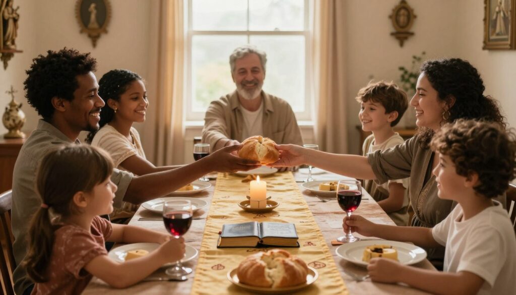family faith rituals around a table