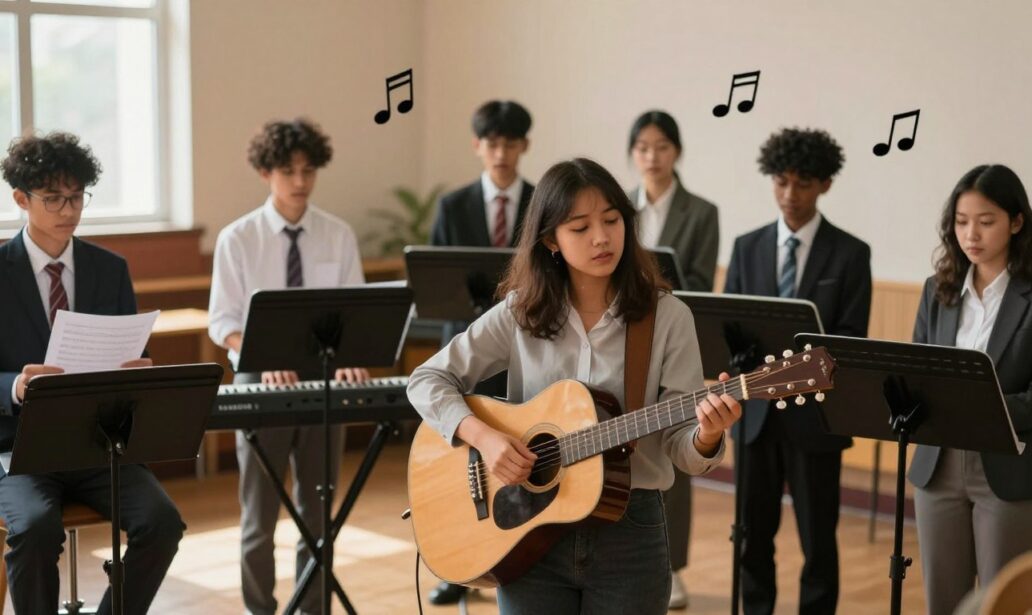 youth serving in worship